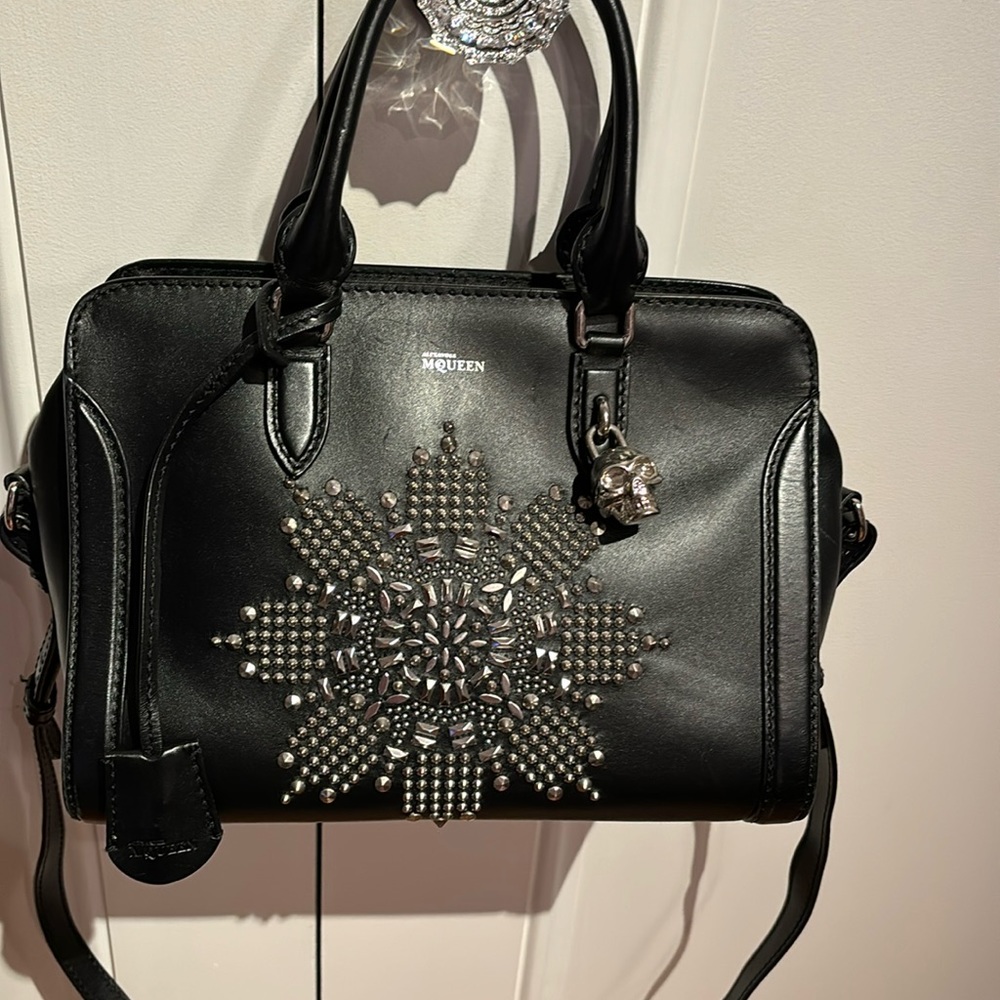 Alexander McQueen Stud Snowflake & Padlock Top Handle / Crossbody Handbag